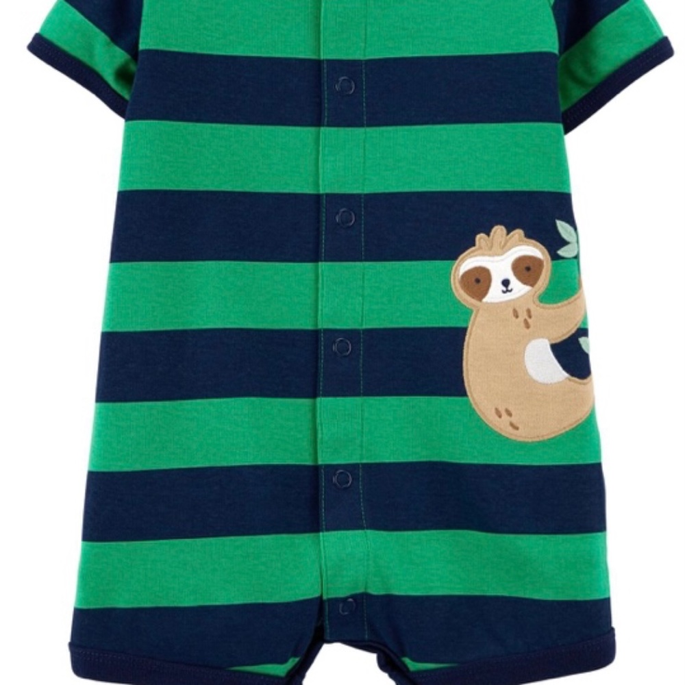New with tags, Carters snap-front romper. Size  18 months.